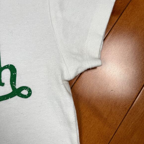 Y2K Von Dutch Logo Graphic Baby Tee White Green Babydoll T Shirt Vintage - Picture 11 of 15